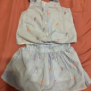 Cat & Jack Blue and White Striped Kids Matching Set